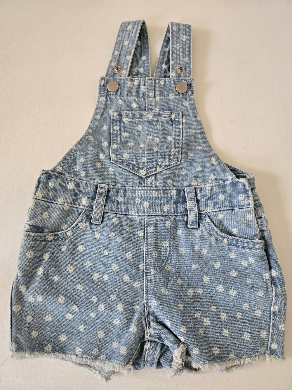 The Children's Place Light Blue Denim Short Overalls